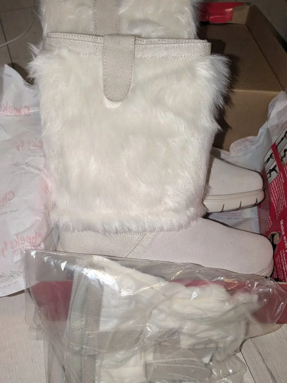 CHEEKS Fit Body Boots - Faux Fur - Tony Little Winter Boots Shoes Womens 10 NEW